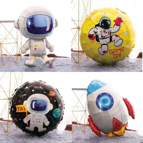 Outer Space Astronaut Balloons Rocket Foil Balloons Galaxy Theme Party Boy Girl Kids Birthday Decor Baby Shower Helium Globals