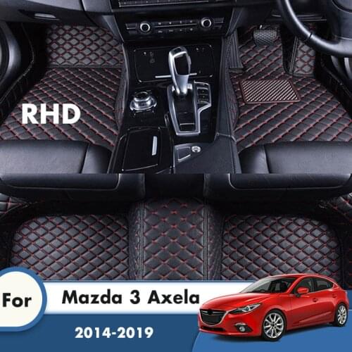 RHD Carpets For Mazda 3 Axela 2019 2018 2017 2016 2015 2014 Leather Mat Car Floor Mats Custom Car Accessories Styling Interior