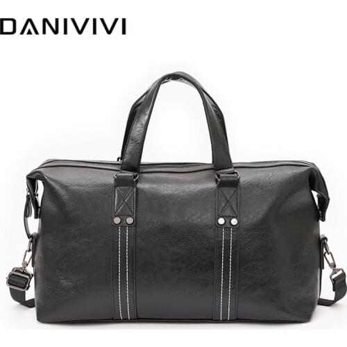Leather Travel Bag Mens Handbags Black Large Capacity Gym Weekend Duffle Bag Men Zipper Designer Luggage Travel Bag Organizer