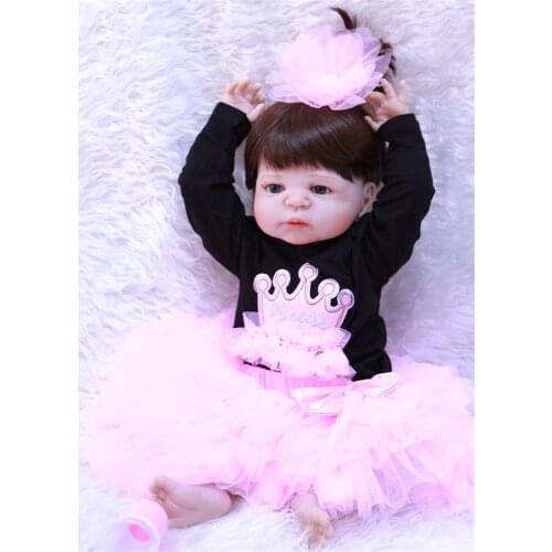 Bebe girl reborn dolls 22"55cm real full silicone reborn baby dolls newborn girl princess dolls for child gift toys bonecas