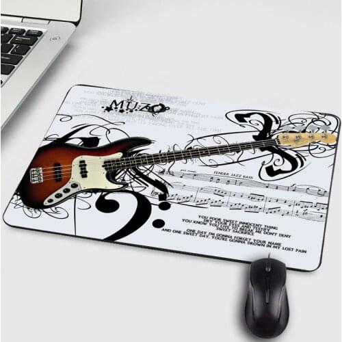 Mairuige Funny Art Wallpapers Guitar Pattern Printed Mousepad for Decorate Desktop Table Creative Diy Mouse Pad for Music Lover