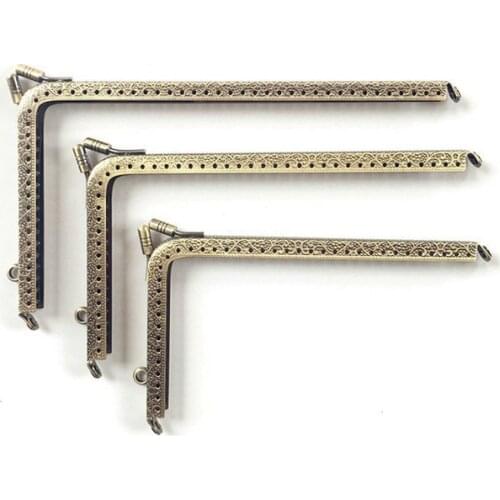 10Pcs Bronze/Gold Tone Pattern Metal Frames L Shape Purse Kiss Clasps 7 Shape Clutch Handles Buckles Lock Luggage&Bag Accessorie