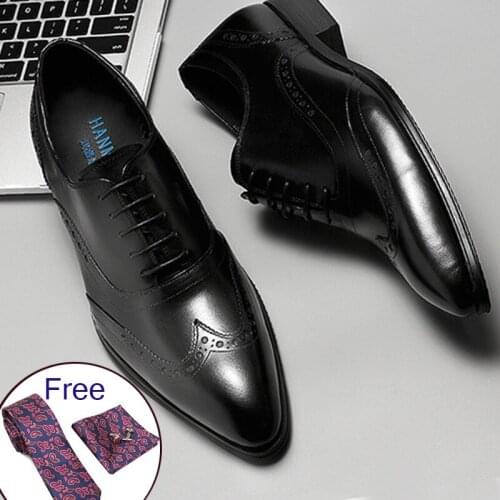 Men formal business shoes mens luxury quality genuine leather business shoes trend design burgundy mens shoes 2020