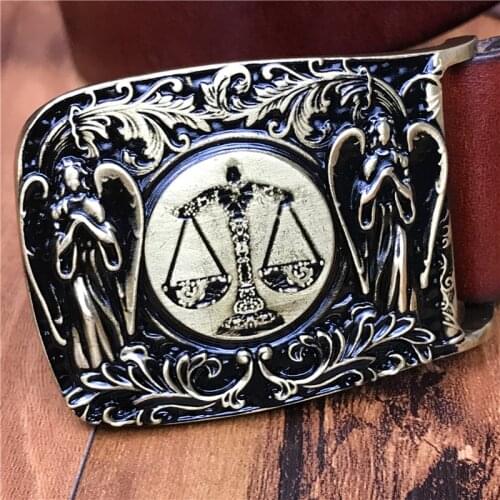 Libra Belt Buckle Quality Thick Genuine Leather Belt Men Jeans Male Strap Ceinture Homme Cinturon Hombre Men Belt Riem MBT0553