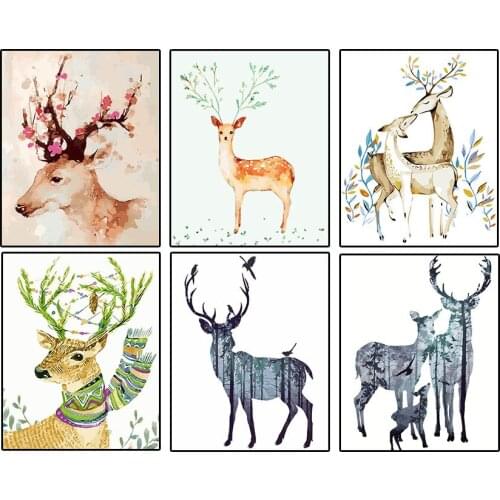 Abstract Colorful Deer Frameless DIY Painting By Numbers Handpainted Oil Painting On Canvas Home Decor Unique Gift