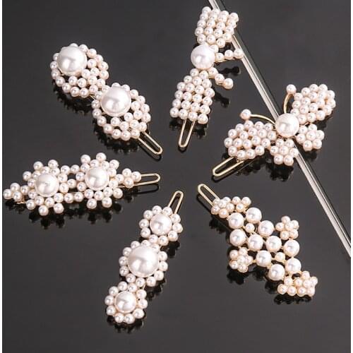 New Girls Pearl Hair Clip Metal Elegant Butterfly Hairclip Barrette Headwear Clips for Women Korean Hair Clips Hair Accessoires