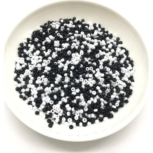 New 2/3/4mm Black and White round with holes Czech glass seed beads for jewelry making DIY Bracelet necklace
