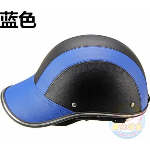New Electric Motorcycle Helmet Half Face Helmet Baseball Leather Helmet Men and Women Personality Style