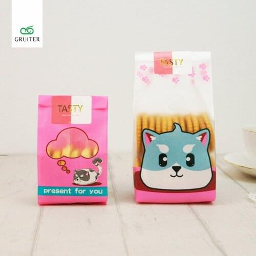GRUITER 2 Colors Cookie&Candy Bag Plastic Bags For Biscuits Snack Baking Package Supplies Gift Box For Thanksgiving 50pcs