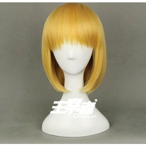 Attack On Titan Armin Arlert Short Silky Straight Boys Shaggy Layered Yellow Bob Synthetic Cosplay Wig