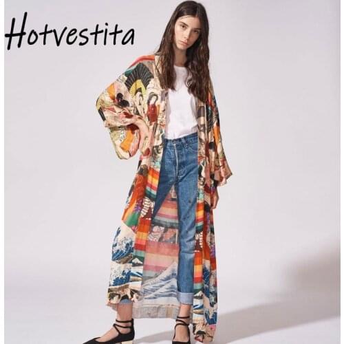 Hotvestita Women Summer Maxi Dresses Print Short Sleeve Girdle Loose Long Kaftan Wrap Beach Cover Up Cardigan Robe Bikini Veil