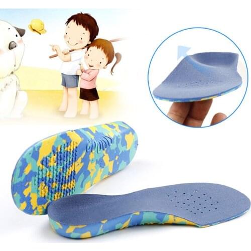 USHINE Blue EVA Velvet Sprot Arch Support Sports Kids X legs Insoles Kids Children Orthopedic Sneakers Insoles