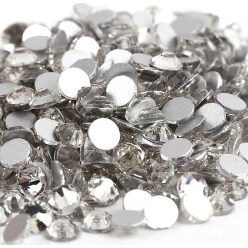 Promotion!Top quality SS3-SS40 Clear Crystal White 3D Nail Art Decoration rhinestones Silver Flatback Rhinestones Glitter Gems