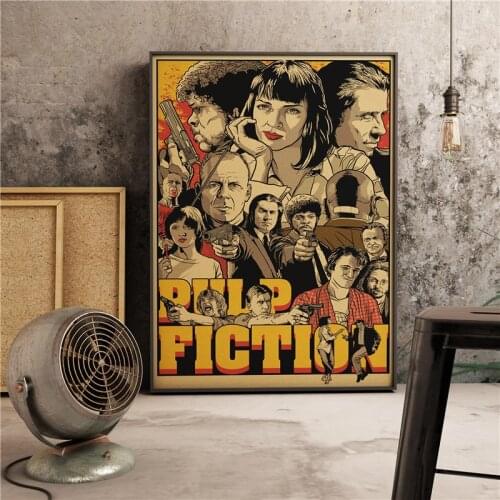 Pulp Fiction Retro Art Decor Poster Bar Cafe Wall Decor Home Decor Quality Canvas Painting living room bedroom Wall Decor