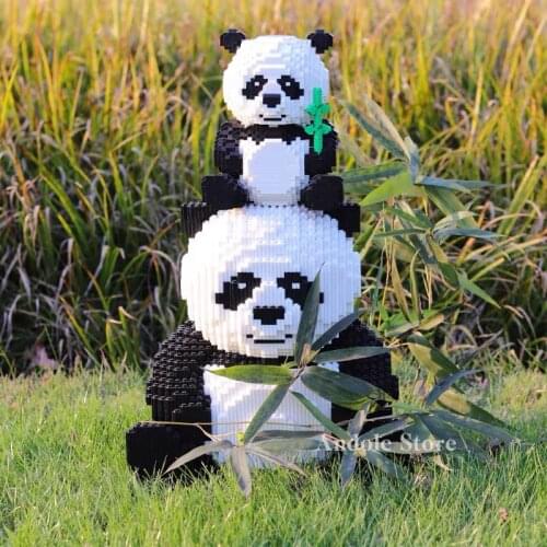 Cute Panda Mini Diamond Building Blocks Brick Animal Red Panda 3D Modle Assemble Toys For Children Gift Home Decoration 7822PC