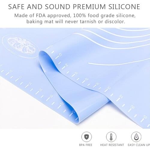 Silicone Baking Mat with Measurements 27.2 By 19.7 Inches Extra Large Non-slid Nonstick Rolling Pastry Mat