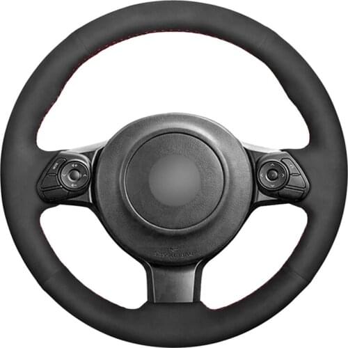 Hand-stitched Black Suede Soft Car Steering Wheel Cover for Toyota 86 2016-2019 Yaris 2016-2019 Subaru BRZ 2016-2019