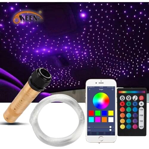 Led Car Interor Roof Star Ceiling Decor Lights 6W Bluetooth/APP RF Remote Control RGB Fiber Optic Music Sensor Kit Accessories