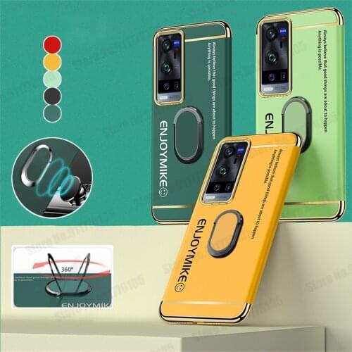 Ultra Thin 6D Plating Shockproof Phone Case For VIVO X60 X50 Pro Plus S9 Z6 Z3i Y9S Y70S Y85 Magnetic Ring Stand Hard Back Cover