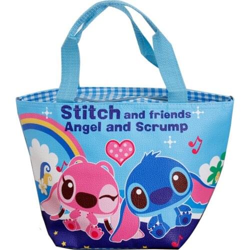 Disney cartoon thickened portable lunch bag office worker students double-sided pattern waterproof wear-resistant lunch box bag