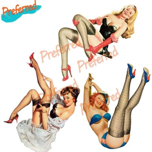 High Quality Europe and America Retro Girl Pin Up Car Decal Sticker Decoration Stationery Ablum Label Car Stickers
