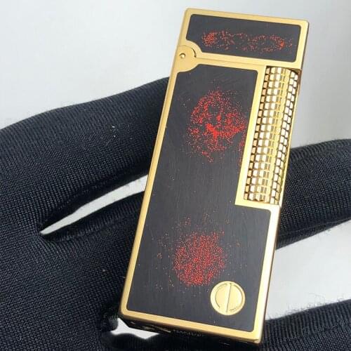 Handmade pure copper premium inflatable lighter loud flint grinding wheel brass butane gas collection machinery smoking gift 85G