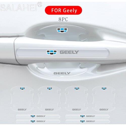 8PCS Car Door Handle Protection Stickers Anti Scratch Film For Geely Emgrand 7 EC7 EC8 X7 GE GT EV8 EX7 CK GS GL EC715 EC718