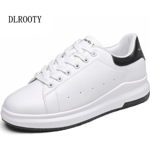 Women Flat Casual Shoes Height Increasing 2018 Autumn Fashion Outdoor Breathable Couple Shoes Platform Lace Up Solid Shoes Woman