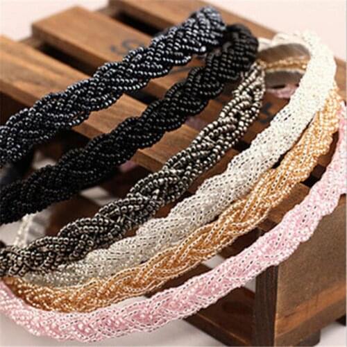 Women Chic Bead Rhinestone Crystal Head Chain Headband Head Piece Hair Band Girls Rhinestone Hair Band Headbands