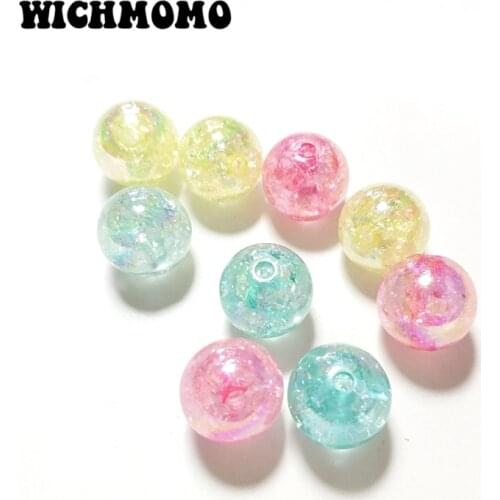 10 Pieces 16mm Candy Color Round Twinkling Acrylic Beads 3.8mm Hole for DIY Bracelet Jewelry Accessories PJ352