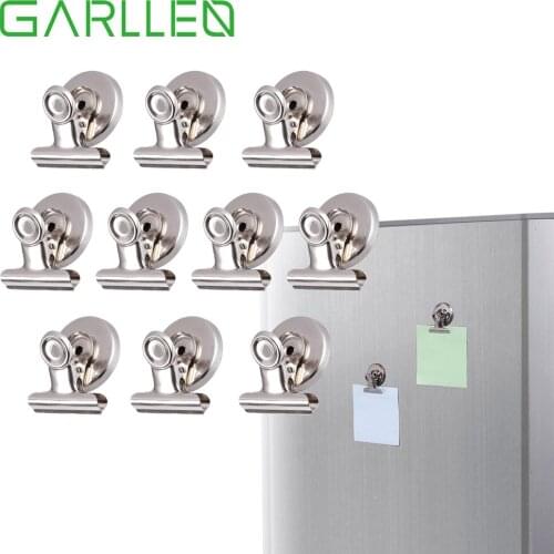 GARLLEN 10pc 3cm Magnetic Clip Magnet Refrigerator Fridge Holder Meno Note Message Clip for Metal Surface Metal Furniture