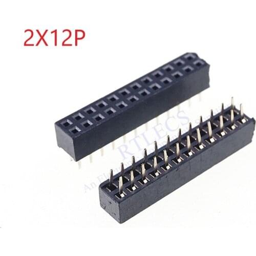 20pcs 2x12P 24 Pin 2.00 mm Female Header Pin Headers dual row Straight Through Hole Insulator height 4.30mm Rohs