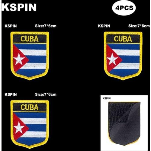 National Flag Patch Hook Loop Cuba Badges Armband 3D Stick on Jacket Backpack Stickers