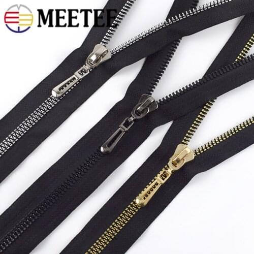 Meetee 5/10pcs 80cm 8# Resin Zipper Open-end Auto Lock Zips for Sewing Down Jackets Coat Zippers DIY Garment Repair Accessories