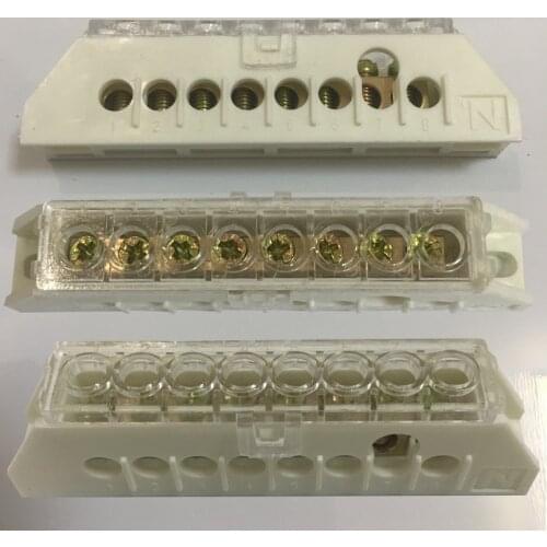 7*9mm 7x9mm 8P 12P 18P 8 12 18 Hole Positions Pin M5 Screw N Neutral Wire Line Row Plastic Brass Connector Bar Terminal Block