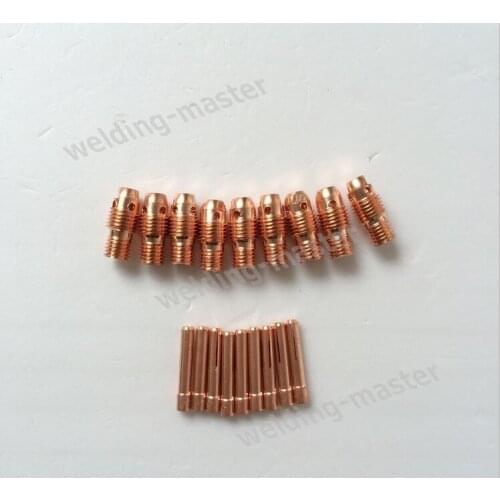 50pcs Collet & 50PCS Collet Body ( 1.0 / 1.6 / 2.0 / 2.4 / 3.2mm ) For WP-9 WP-20 TIG Air Cooled Argon Welding Torch Consumables