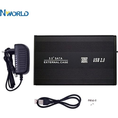 Nworld 3.5" USB 2.0 SATA 3.0 HDD Case Box 480Mbps External Storage Enclosure For 3.5 Inch Hard Disk Case HDD Box EU Plug