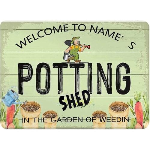 Personalized Welcome to The Potting Shed Sign Garden Wall Decor in The Garden of Weedin' Metal Sign Farmhouse Wall for Kitchen