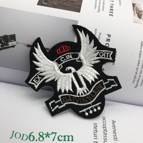JOD 6.8*7cm Eagle Decorative Iron on Biker Patches for Clothes Jacket Stickers Embroidery Patch Applique Clothing Fabric Badges