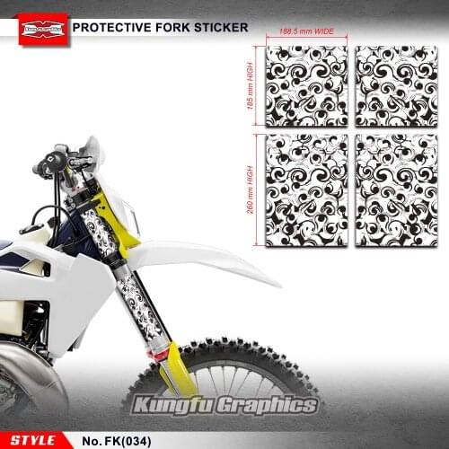 KUNGFU GRAPHICS MX Decals Front Upper Middle Fork Suspension Stickers for Enduro Dirt Bike, Customizable