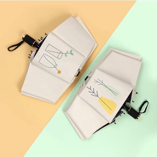 Mini Pocket Umbrella Female Foldable Automatic Portable Uv Protection Summer Couple Umbrella Guarda Chuva Home Rain Gear DB60YS