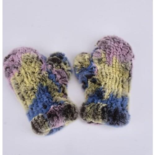 Fashion Girl Natural Real Rex Rabbit Fur Gloves Good Elastic Knitted Rex Rabbit Fur Mittens Lady Real Rex Rabbit Fur Gloves