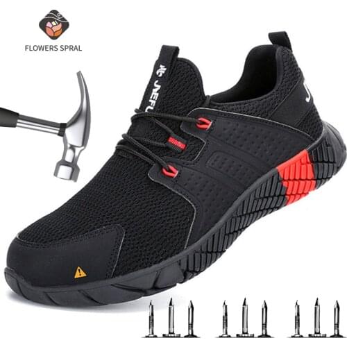 2021 New Breathable Man Steel Safety Shoes Non-Slip Toe Indestructible Work Boots Puncture-Proof Shoes Men Summer Work Shoes