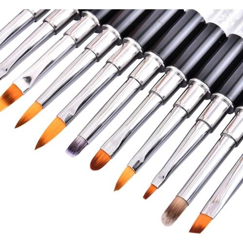 15 Pcs Nail Art Design Brush Set Crystal Diamond Rod Line Carving Drawing Pen Phototherapy UV Gel Painting Brushes Manicure Tool