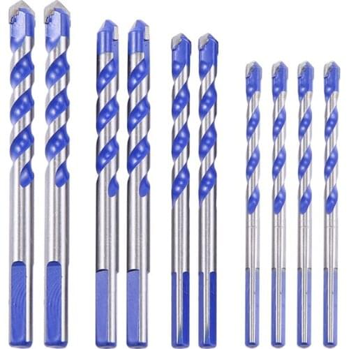 10Pcs Tungsten Carbide Masonry Drill Bit Set for Metal Steel Porcelain Ceramic Tile Concrete Brick Plastic Wood (6 8 10 12mm)