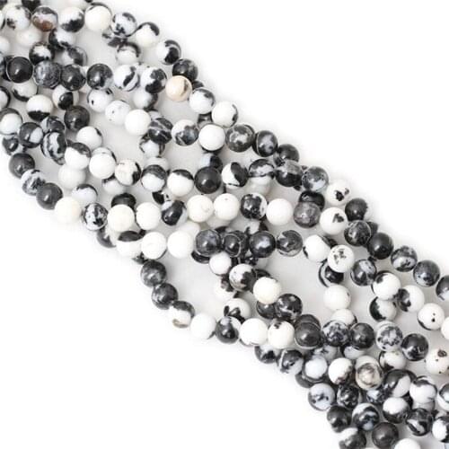 Natural Bead Black White Zebra Jasper Gemstone for Jewelry Making