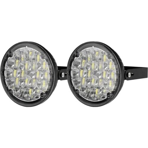 New 2X 12V Daytime Running Light DRL Fog Lamp Bright White18 LED Round Car Driving