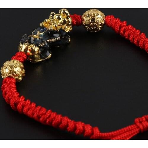 Pi Xiu Charm Color Change Temperature Kabbalah Red String Braided Mood Bracelets