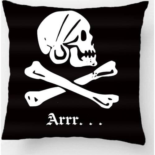 Pirate Skull In Kerchief Over Crossed Bones Throw Pillow Case Decorative Cushion Cover Pillowcase Customize Gift For Car Sofa