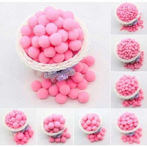 Dark Pink Pompom 8mm 10mm 15mm 20mm 30mm Pom Poms Crafts Supplies DIY for Kids Toy Garment Sewing Home Wedding Decorations 20g